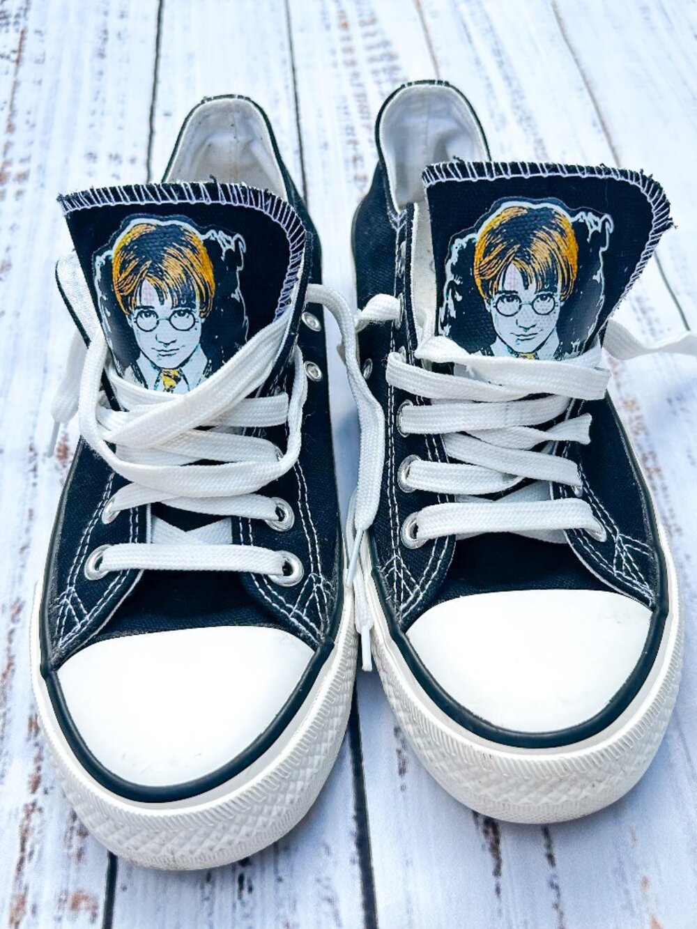 Mutuoni Harry Potter Platform 9 3/4 Sneakers Womens 9/9.5 Black Canvas Shoes